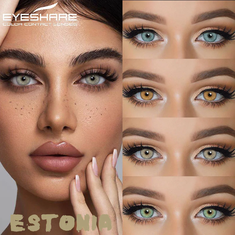 EYESHARE 1pair Color Contact Lenses for Eyes Natural Eye Lens Blue Eye Lenses Brown Lenses Gray Pupils Yearly Green Contacts