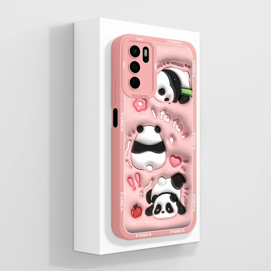 Cute Panda Soft Liquid Silicone Phone Case with Enhanced Camera Protection - Fashionable Back Cover Coque