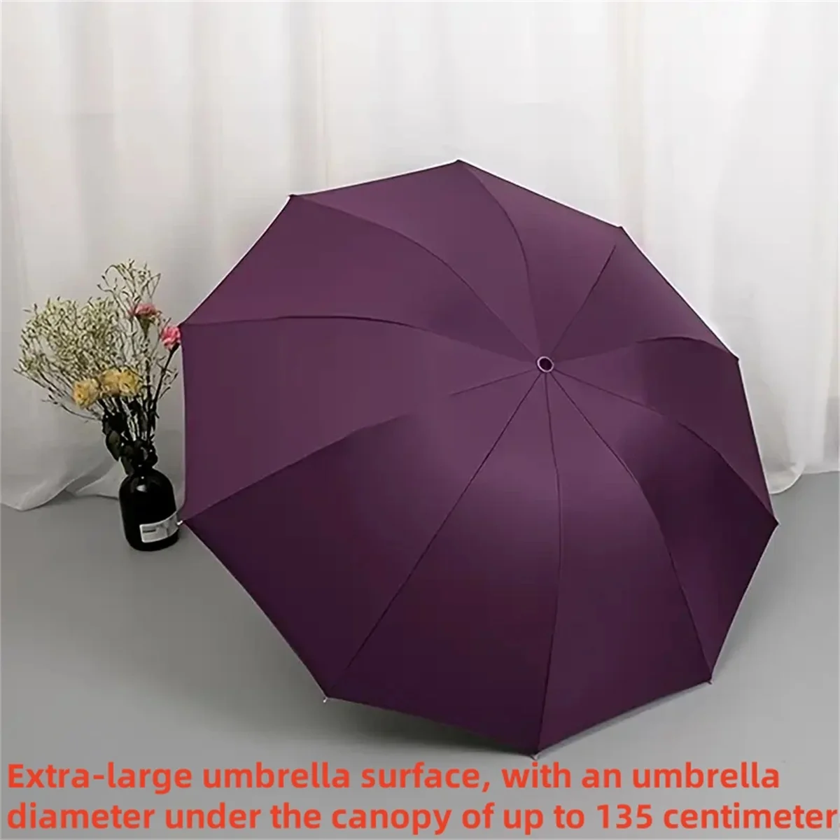 Large size super large umbrella for men and women, three-person double-use umbrella for sun and rain, strengthening, student fol 6
