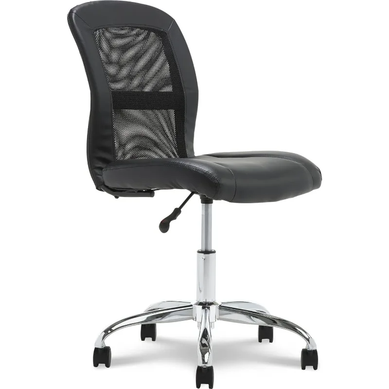 Serta Essential Armless Desk Chair Small TaskChair with Wheels, Breathable Mesh Back, SertaQuality Foam Cushion Seat for Comfort