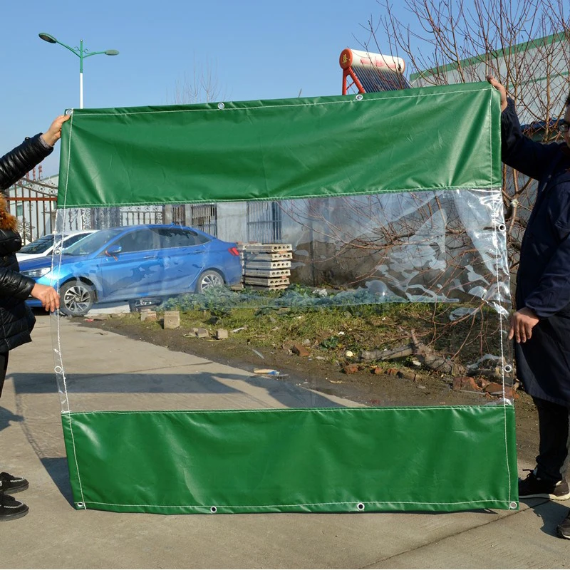 Customize Outdoor Pergola Tarpaulin with Zipper Yard Tent Visible Rainproof Cloth Carwash Room Waterproof Curtain
