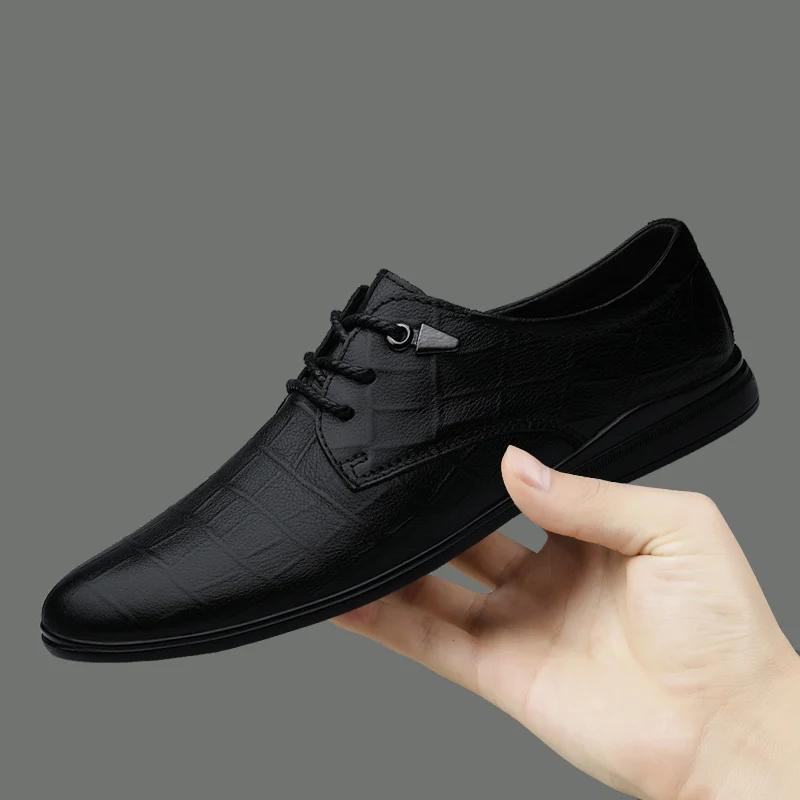 New Men Formal Business Shoes Luxury Men's Dress Shoes Genuine Leather Male Casual Leather Wedding Loafers Italian Shoes For Men