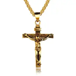 Elevate your style with this Elegant 18k Gold Plated Cross Pendant Necklace (Retro Gold)
