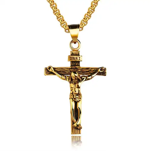Premium Cross Necklace for Women 18k Gold Plated Trendy Gold Cross Pendant Chain for Girls Crucifix Necklace for Women Girls - Image 7