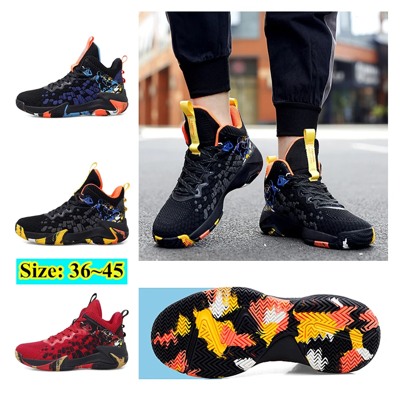 

New Men's Basketball Sports Shoes Breathable Comfortable Reflective Sneakers for Men Training Athletic Basketball Sneakers Women