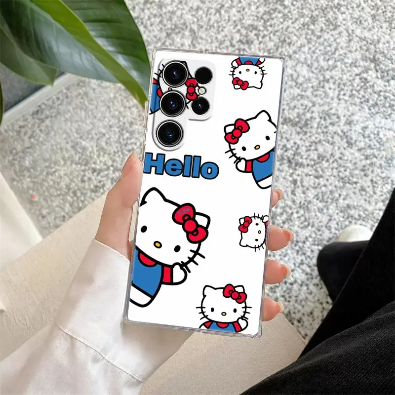 thumbnail image 1 of Funda de teléfono con dibujos animados de Hello Kitty, carcasa transparente para Samsung S24, S23 Ultra, S22, S20 Plus, S21 FE, Galaxy S24Ultra, S235G, 1 of 5