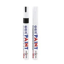 Set of 2 Vibrant Waterproof Paint Pens for Tires and Metal Surfaces (2 mixed A)