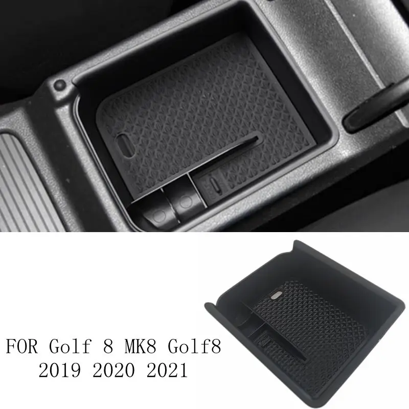 Car Armrest Storage Box Tray Center Console Organizer Holder For Volkswagen Vw Golf 8 Mk8 Golf8 Accessories 2019 2020 2021