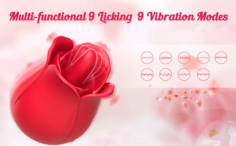 Rose – vibromasseur avec léchage de langue pour femme, Stimulation du ...