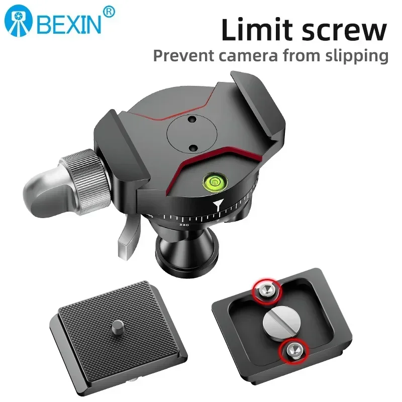 SLR camera panoramic spherical gimbal 360 degree rotating metal gimbal projector with quick release plate