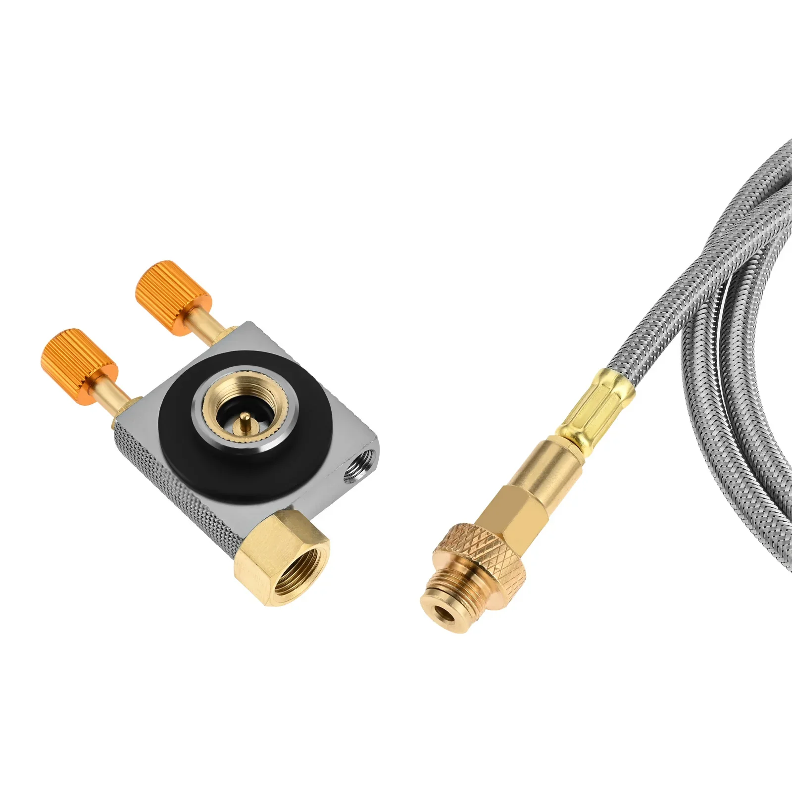 1m Air Steel Pipe with OD can CB Can Gas Adapter Kit European Standard Tank Copper Connector Outdoor Camping Refill Tool Set