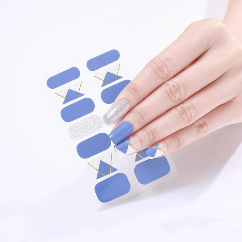 Nail Polish Film Stickers No Light Gel Nail Stickers Summer Cute Full Cover Decals DIY Manicure Slider Art Tools