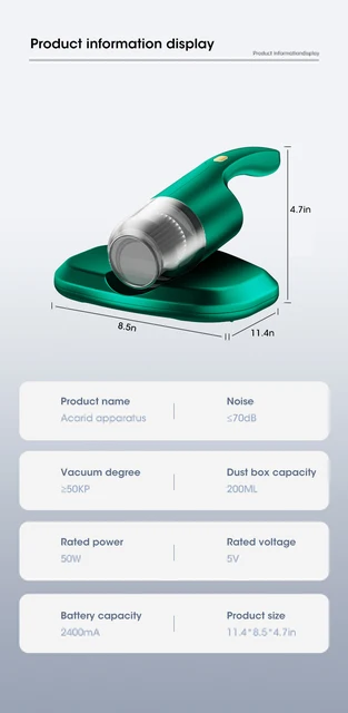 Aspiradora de colchones, aspiradora de colchones, máquina de eliminación de  ácaros USB, aspiradora de ácaros doméstica construida para el futuro