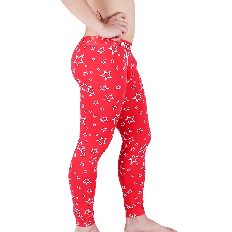 Autumn Winter Men's Warm Long Johns Cotton Tight Leggings Trousers Sleep Bottoms Men Hot Elastic Long Johns Underwear Leggings
