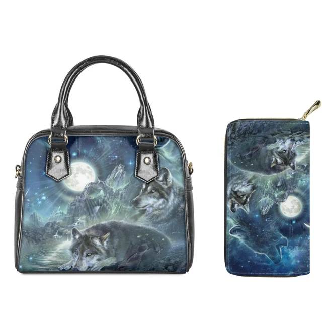 Guardian Wolf Embossed Purse | Lisa Parker | Planet Merch – Planet Merch®