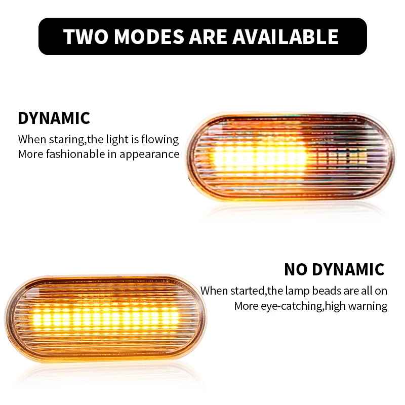 2PCS For VW Transporter T5/Multivan Caravelle Amarok Bora Golf3/4 Lupo Vento Dynamic LED Side Marker Signal Light Indicator Lamp