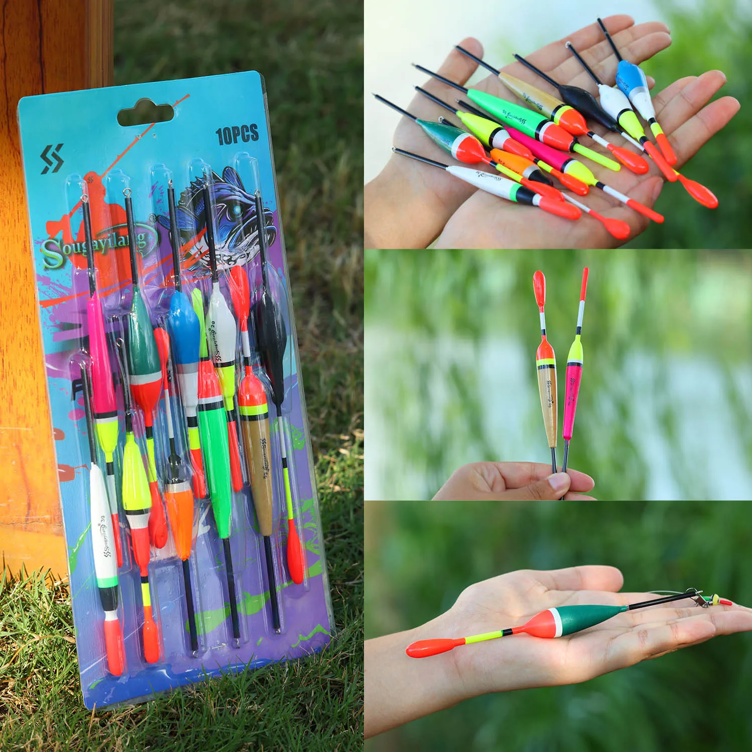 Set Sougayilang 10 flotteurs bouée verticale professionnelle multi-fonction pêche leurre