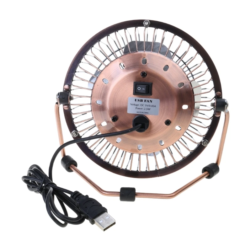 4/6inch USB Desk Fan Portable Table Cooling Fan Adjustable 360 Degree Rotatable Metal Quiet Electric for Home