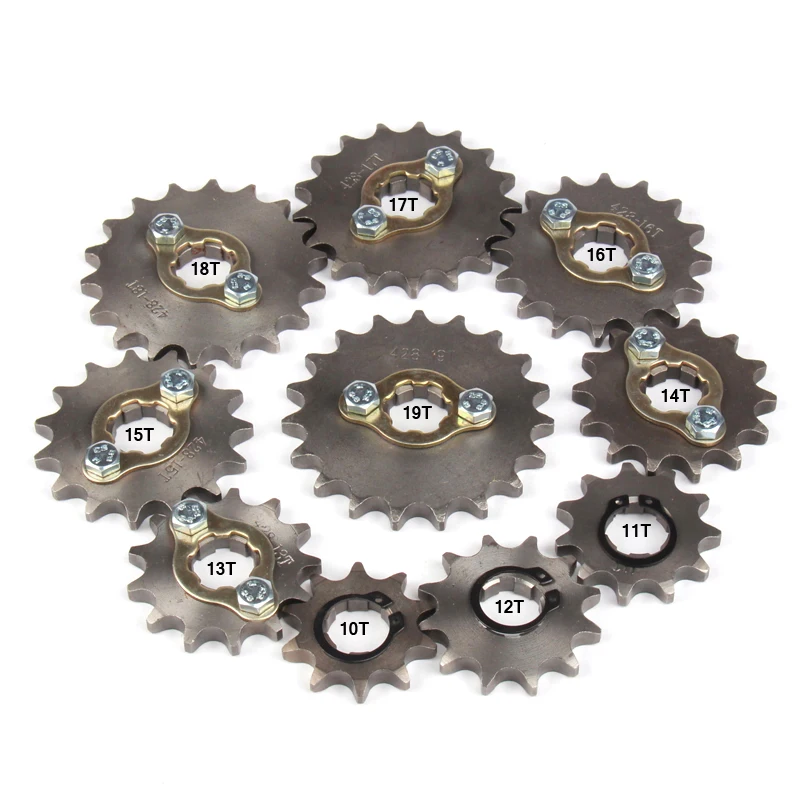 Engine Sprocket 17 20mm 10T-19T Front Engine Sprocket For KAYO BSE SSR SDG Dirt Pit Bike ATV Quad Go Kart Moped Scooter Motorcycle 428# Chain