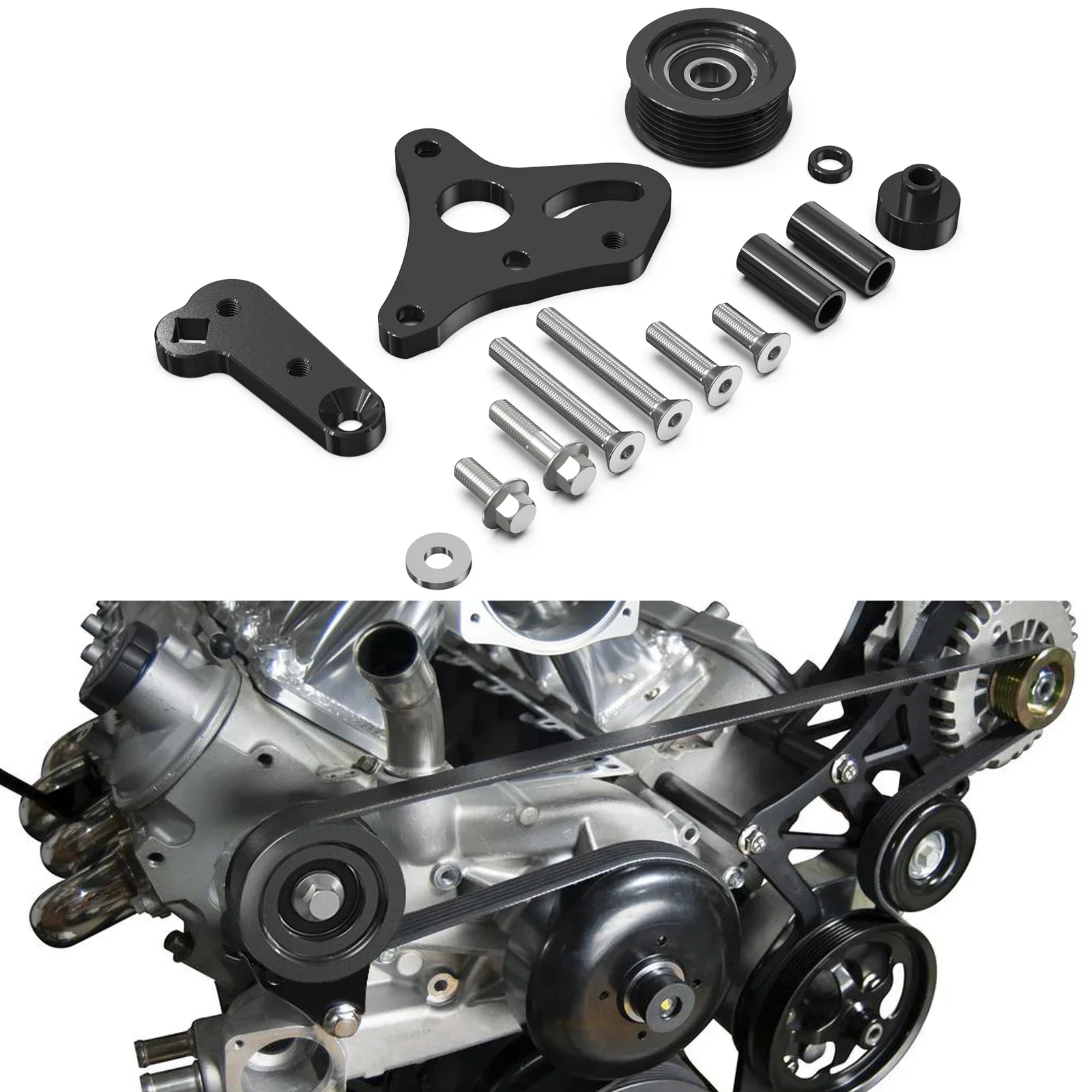 

12580162 Engine Manual Belt Tensioner w/ Pulley For LS Truck LSX 4.8L 5.3L 6.0L 6.2L For CADILLAC HUMMER GMC CHEVROLET Car Parts