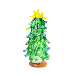 Handmade Glass Crystal Christmas Tree Miniature Table Ornament (Style 12)
