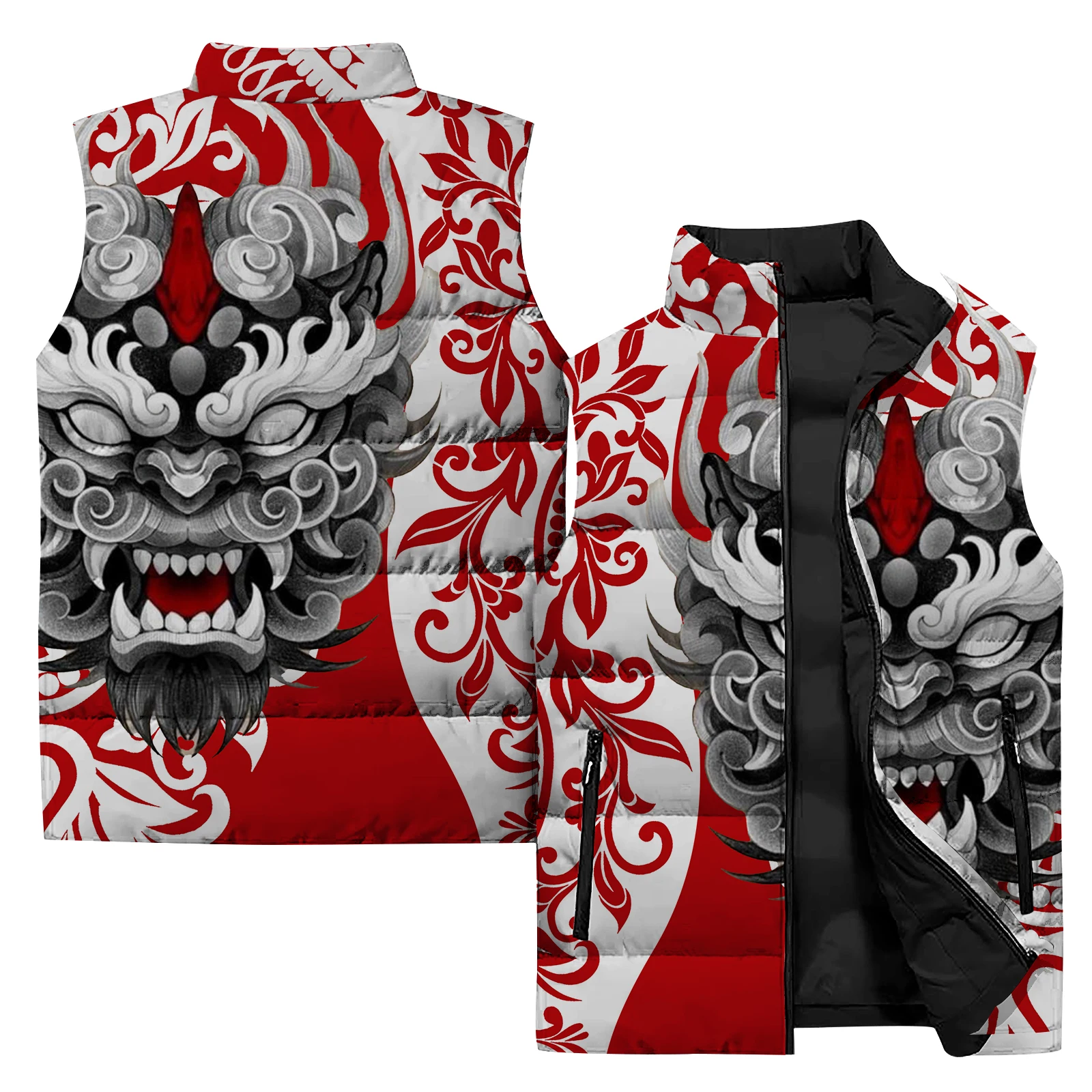 thumbnail image 1 of Chaqueta sin mangas de invierno cálida para hombre, chaleco deportivo para exteriores, fiesta, impresión 3D exquisita, chaqueta informal de moda para hombre, cortavientos, 1 of 4