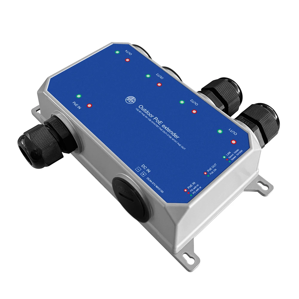 Рисунок 4 - 4 порта наружный IP67 удлинитель POE