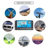 Contrôleur de Charge et de décharge solaire 10/20/30/40/50/60/100A, écran LCD, double USB, régulateur de chargeur de panneau de cellules solaires automatiques 5