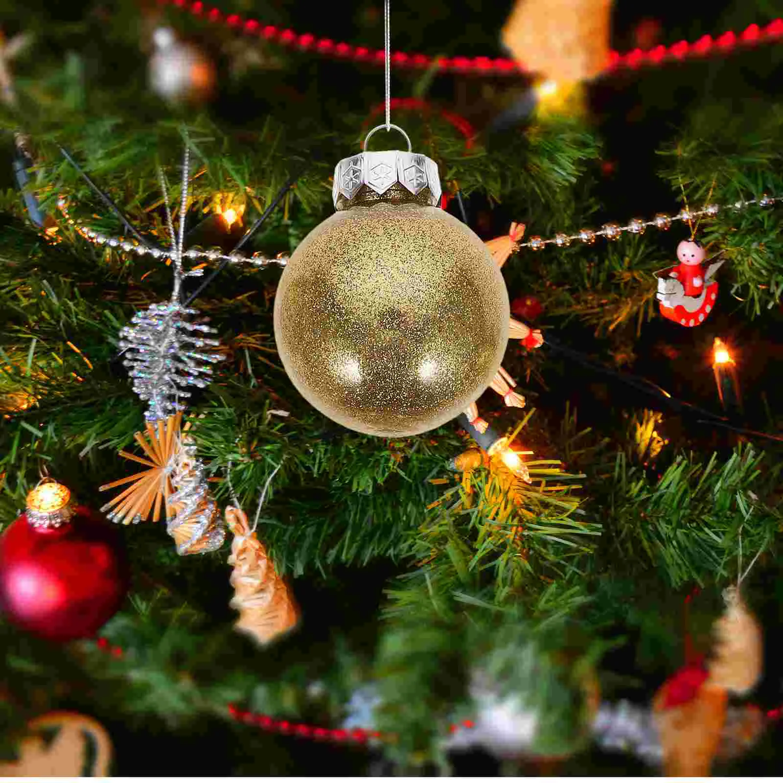 

Christmas Balls Glitter Bauble Ornaments Christmas Tree Hanging Pendent New Year Party Decorations Navidad