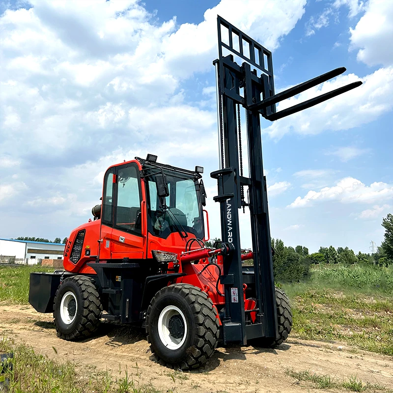 Agricultural All Terrain Off-Road Forklift 3Ton 4WD Diesel Forklift