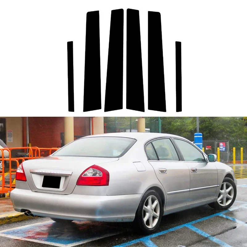 인피니티 Q45 F50 2002 2003 2004 2005 2006 용 자동차 기둥 포스트, 광택 블랙 문짝 윈도우 트림 커버 스티커 스타일링