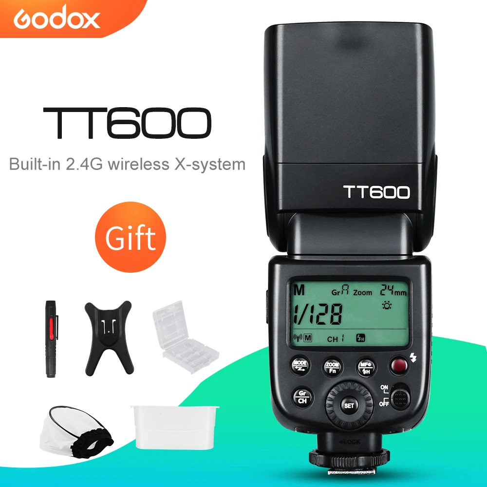 Godox Tt600 2.4g Wireless Gn60 Master/slave Camera Flash Speedlite For ...