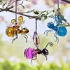 5PCS Solar-Powered Hanging Metal Ladybug Light  Garden Decor  Lady Sculpture with Bouncy Springs Summer Outdoor Art Decorations 4