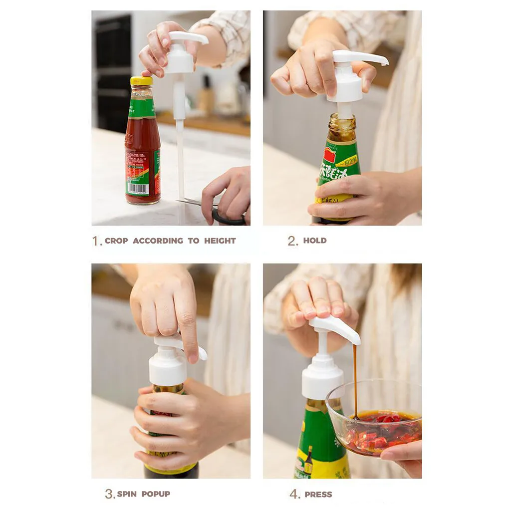 1 Set Syrup Ketchup Vinegar Olive Oil Bottle Head Pressure Nozzle Kitchen Tools kitchen tools