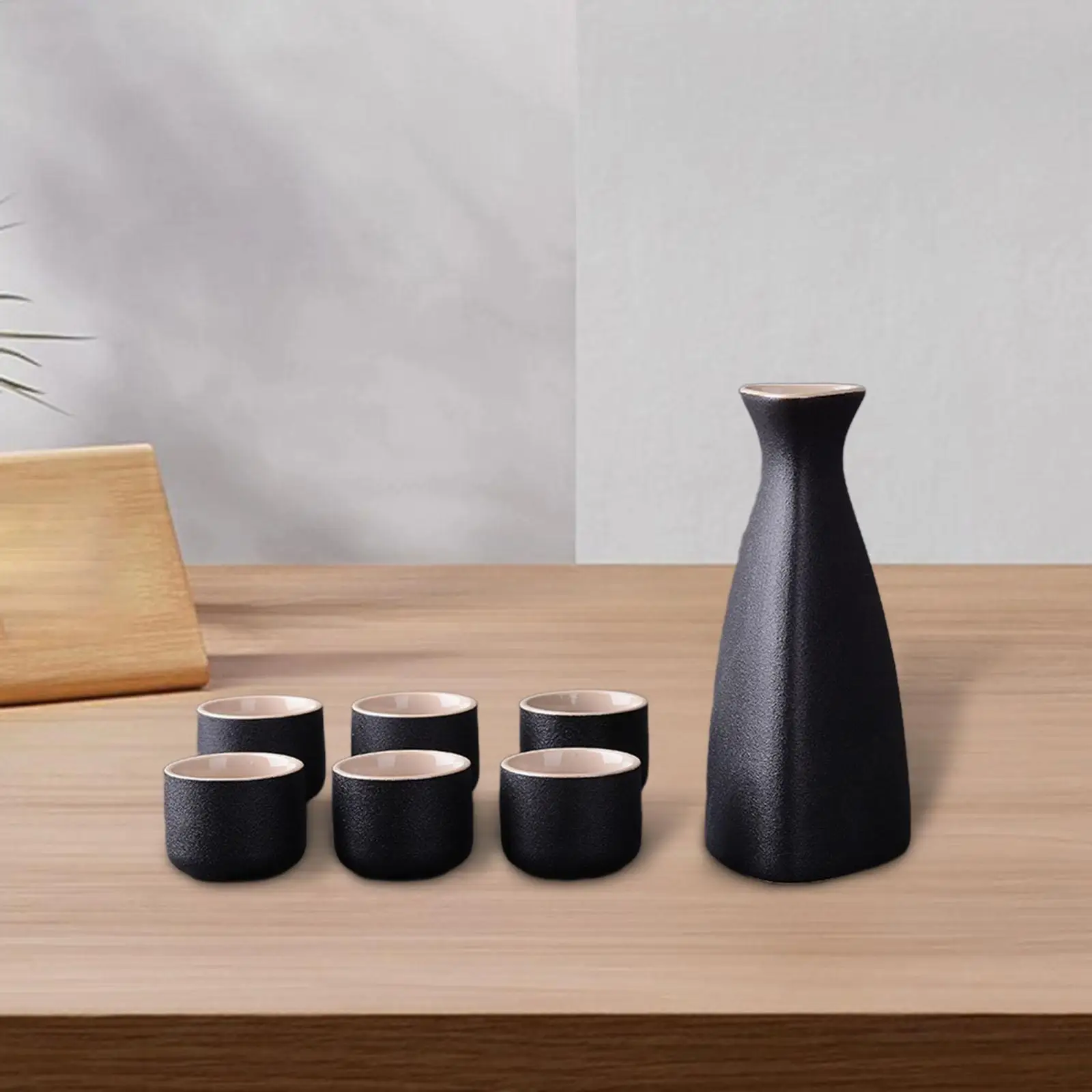 Japanese Sake Set Crafts Ornament Adults Gifts Ceramic Sake Pot and Sake Cups for Cupboard Cabinet Drawer Home Tea Party