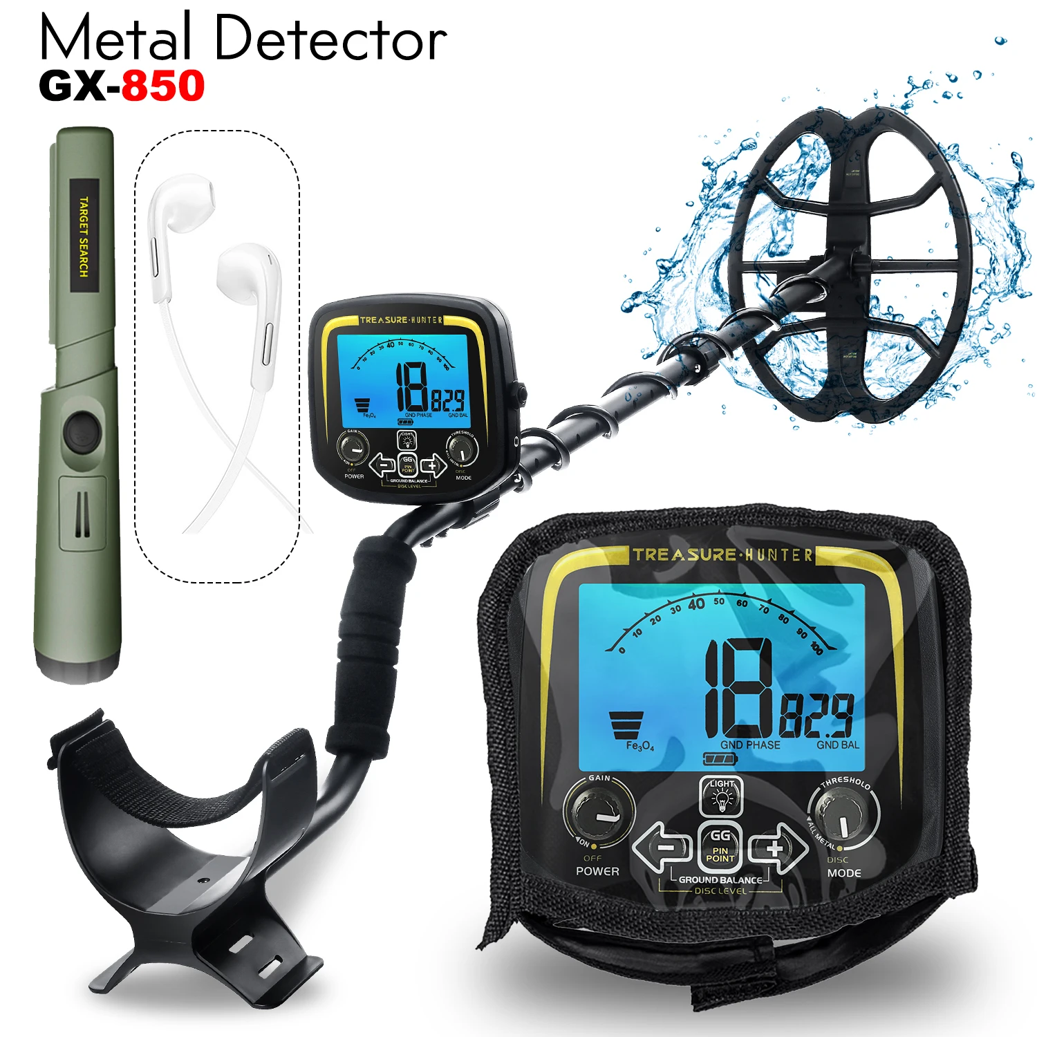 

Professional Metal Detector Waterproof Underground High Sensitivity Adjustable Tracker Gold Detector De Metais Seeker Treasure