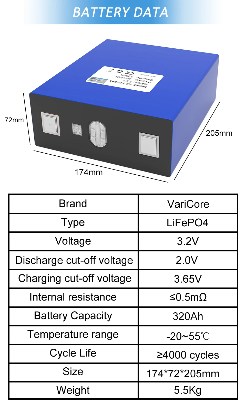 8pcs  3.2V LiFePO4 Battery 320AH 280ah 200ah 150ah 105ah DIY 12v 24V Automotive