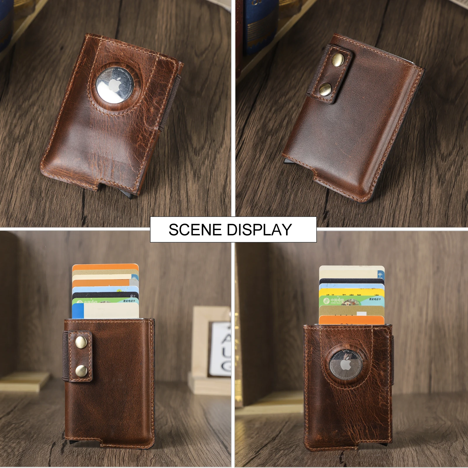 CONTACT'S Genuine Leather Card Wallets For Men Credit Card Holders