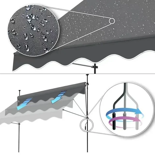 Foldable retractable rain shelter sunshade roof balcony courtyard household rain shelter manual sunshade 6
