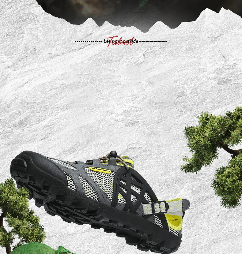 Herren Outdoor-Wandersandalen, schnell trocknende Wasserschuhe, amphibische Watschuhe, atmungsaktive Wanderschuhe, Trail-Wassersandalen, große Größe – Detail 3