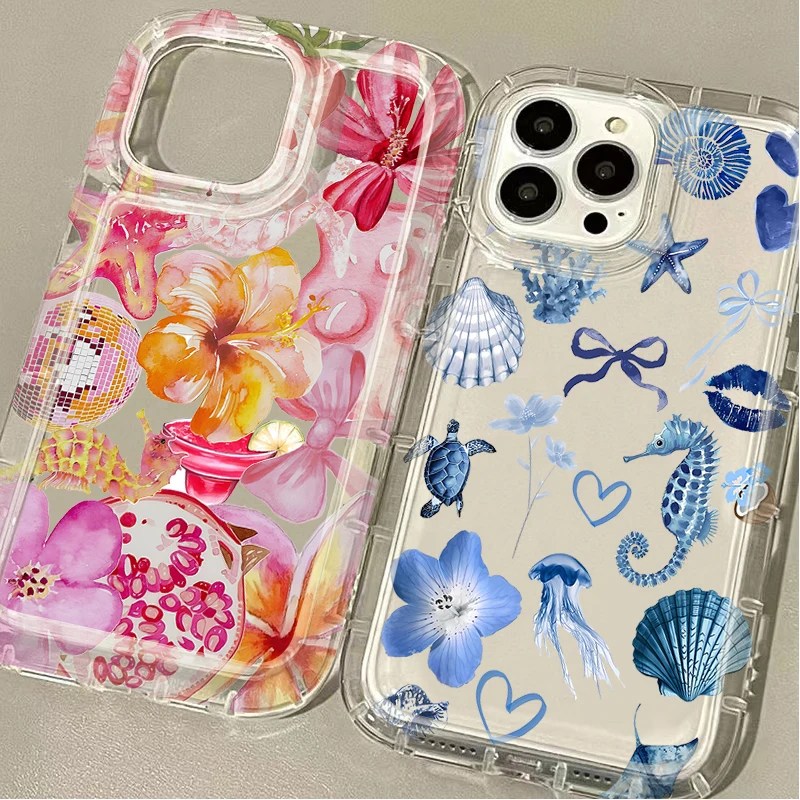 Cute Turtle Starfish Flower Phone Case
