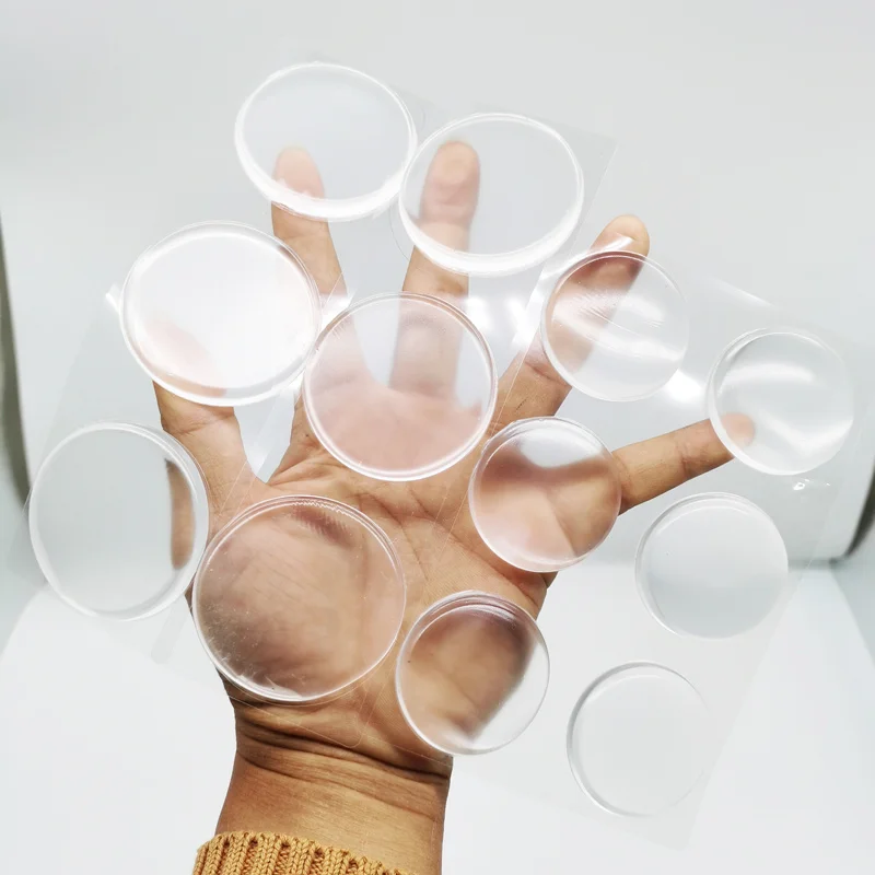 6pcs Self-adhesive Door Handle Bumper Protective Plug Transparent Silicone Wall Protector Non-slip Round Doors Stopper Muffler