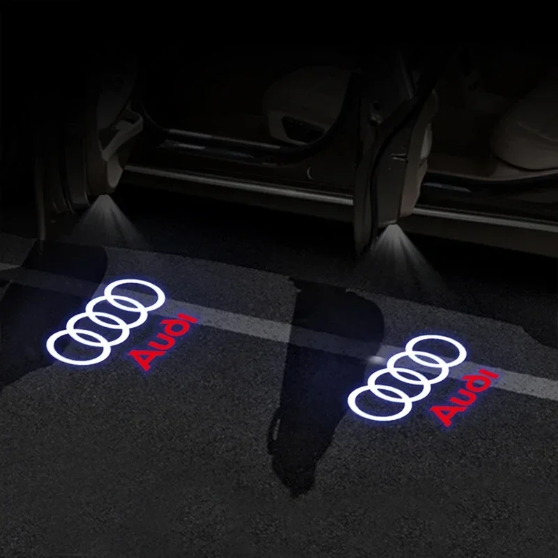 2025 핫 1/2개 자동 무선 도어 LED 웰컴 라이트 프로젝션 램프 조명 (아우디 A4 B5 B6 B7 B8 A1 A3 A6 A5 A7 A8 Q3 Q5 Q7 TT 용)