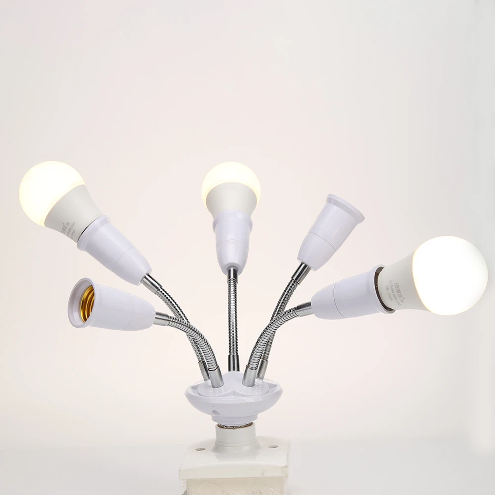 E27 Lamp White Base Adjustable  Rotary LED Light Bulb Socket Holder Adapter Converter Easy To Use for Restaurant Hotel