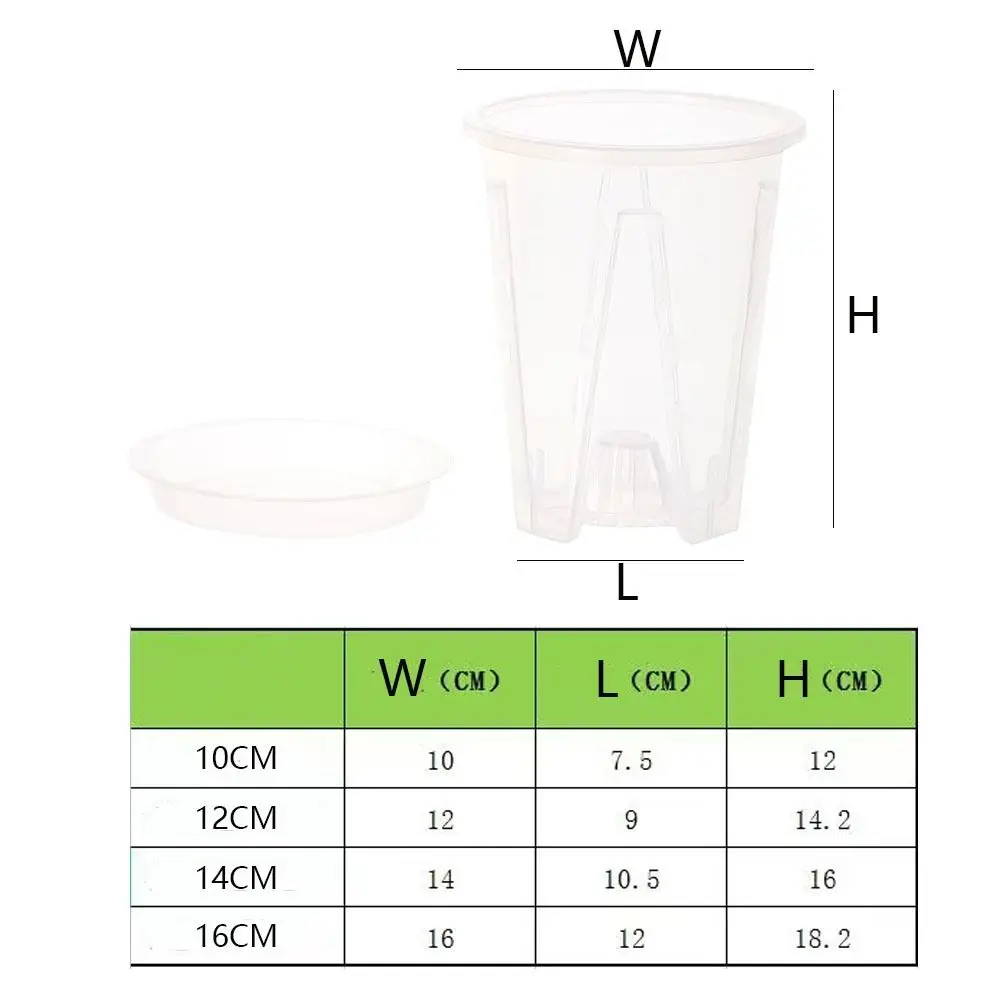 Plastic Root Control Transparent Flower Pot with Tray Breathable Planting Pot With Stomata Beautiful Phalaenopsis Orchid Pots