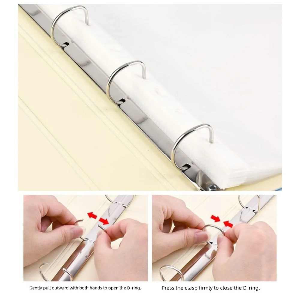 New PP A4 File Folders Waterproof D-Shaped Binder Display Book 4 Hole Loose-leaf Folder School Supplies