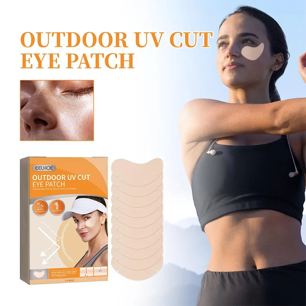5pairs Facial Sun Protection Patch Anti UV Moisturizing Nourishing Fade Spots Eye Mask For Outdoor Sports P5E4