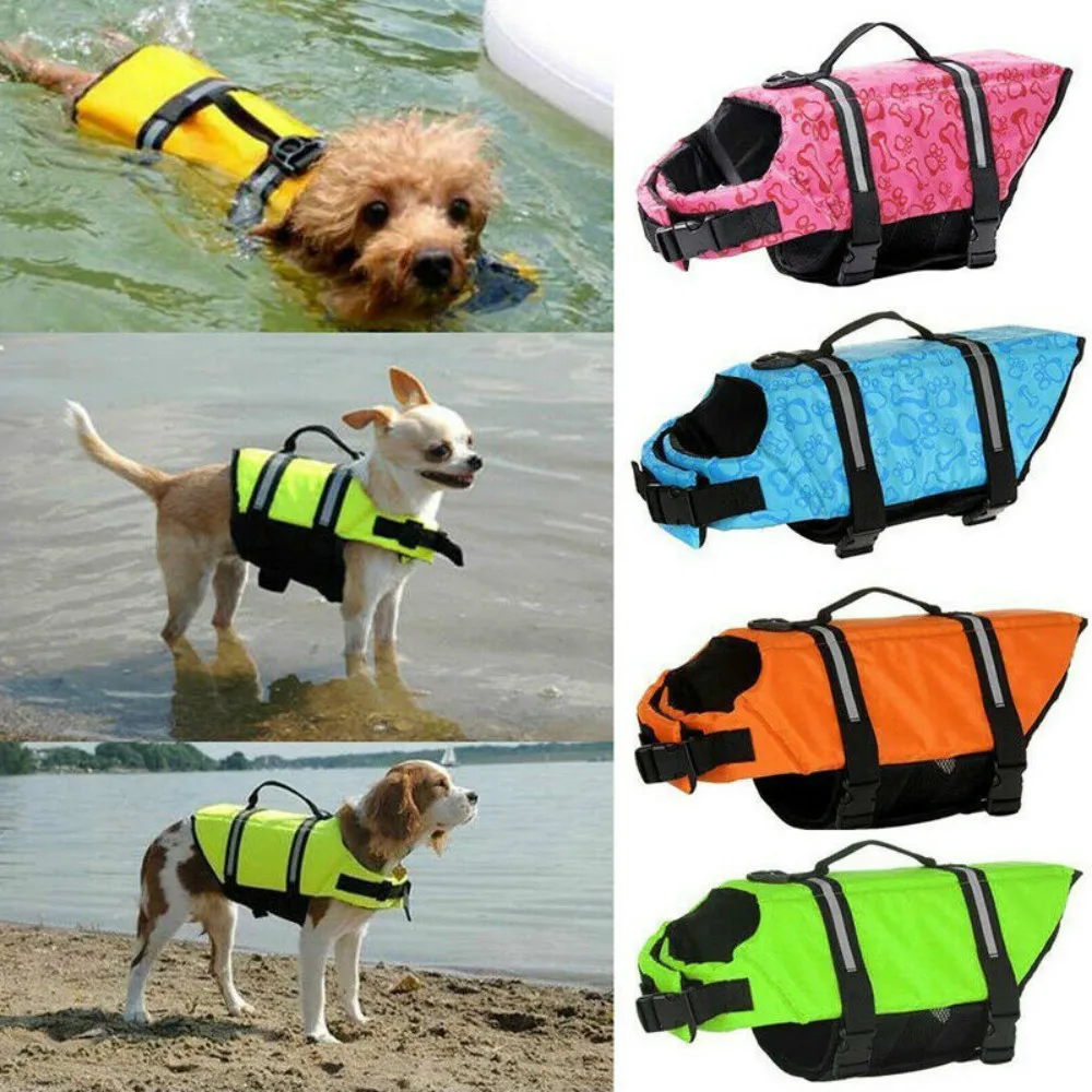 Dog Beach Puppy Swim Life Vest Safety Vest Reflective Stripe Pet Supply Xs-Xl Water Activities Outdoor Adventures