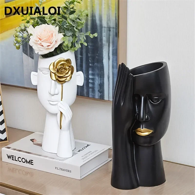 

Creative Nordic vase art living room wine cabinet decor cabinet coffee table Flower arrangement Resin vase Gift home decoration