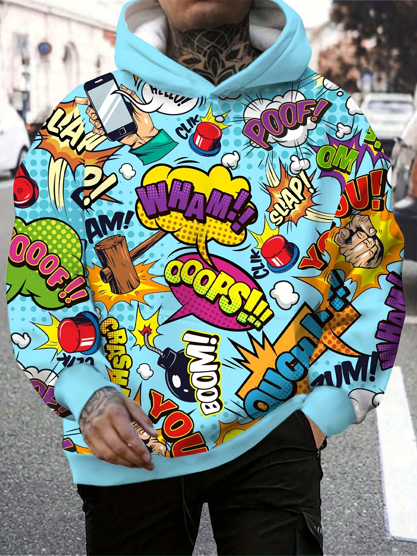 thumbnail image 1 of Sudadera con capucha para hombre, con estampado 3D, estilo graffiti, con cordón, ropa deportiva, camisetas de manga larga, jersey de calle, ropa para hombre, 1 of 4